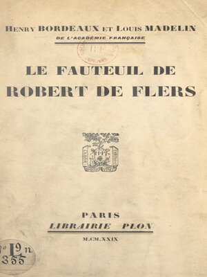 cover image of Le fauteuil de Robert de Flers